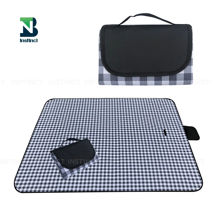 INSTINCT Wholesale waterproof beach picnic blanket oxford foldable beach mat for hiking