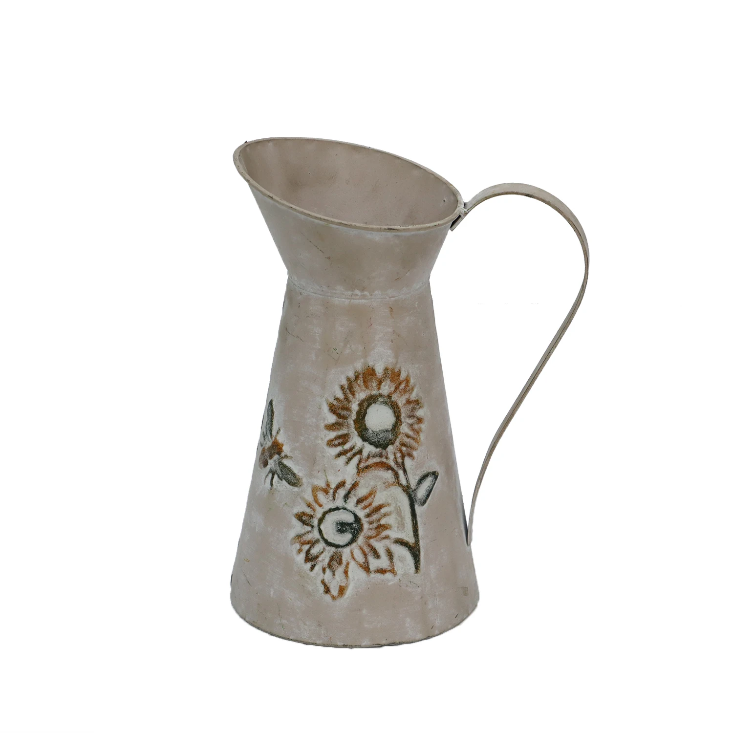 Professional Supplier Metal Milk Can Rustic Shabby Chic Can Primitive Decorative Flower Vase Mini Pitcher Jug Vase With Handle