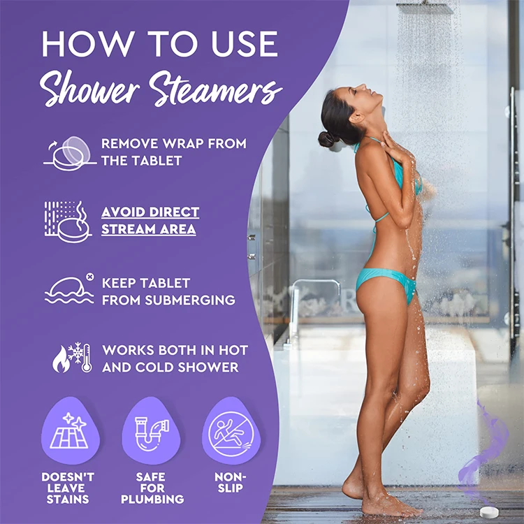 Natural Shower Steamer Aromatherapy Essential Oil Tablet Private Label Tray Organic Shower Steamers