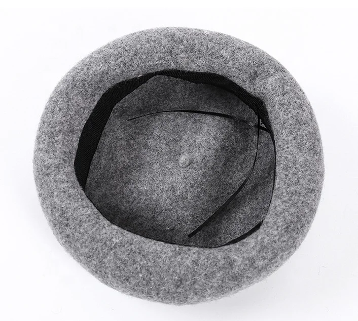 Luxury Quality Custom Cap Women Wool Felt Cloche Church Bowler wool Beret Winter Formal Hat for women lady