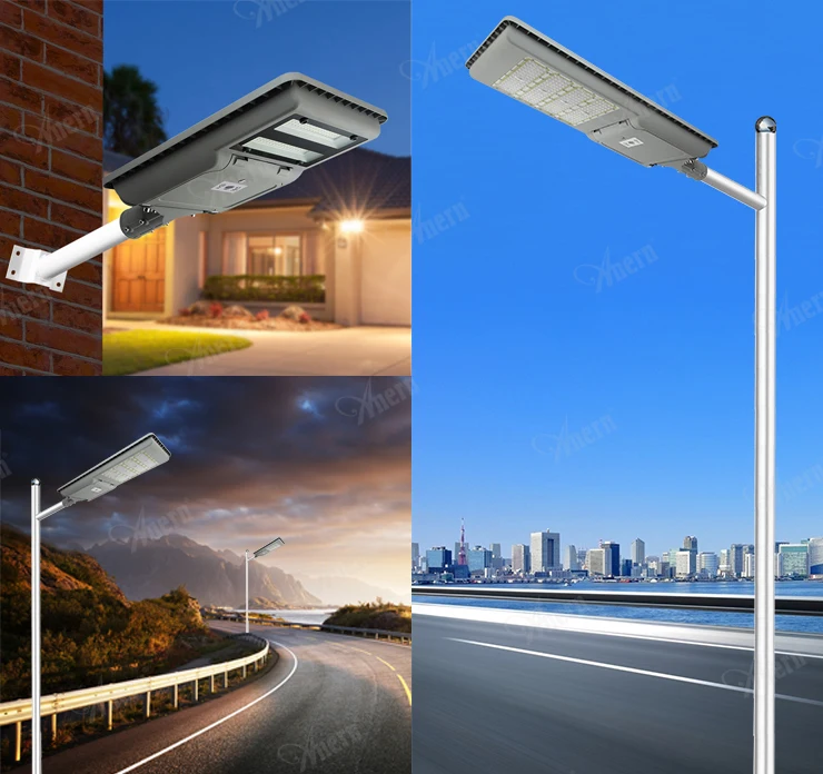 Anern high configuration integrated 80w all in one solar street light with camera