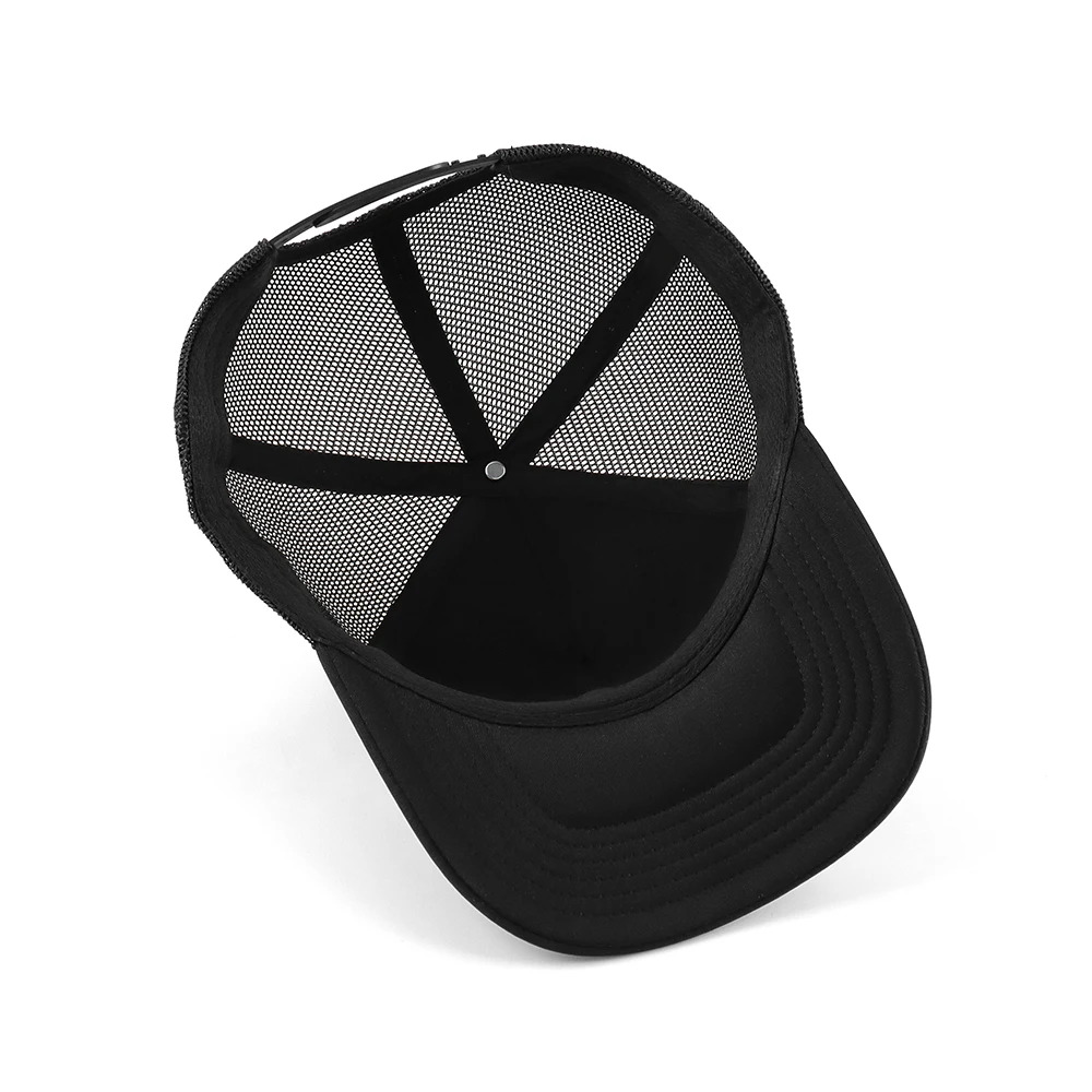 Wholesale Custom Printed Logo Custom Foam Truck Mesh Cap 3d Puff Print Trucker Hat  Gorras Mesh Trucker Hat with Rubber Patch