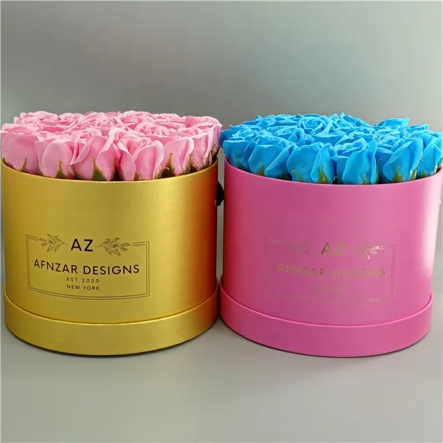 Round gift box for dry flowers packaging