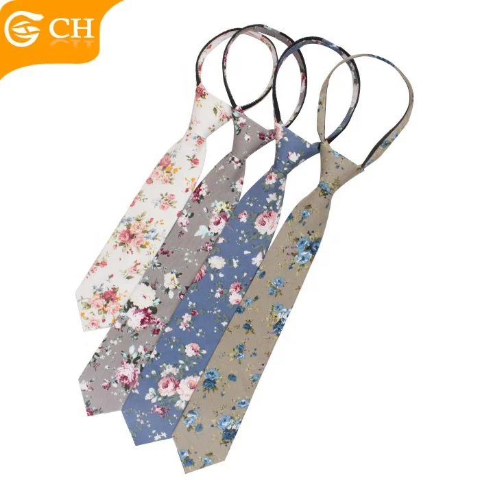 
 Китайский Мужской Хлопковый галстук на молнии с цветочным принтом ручной работы  