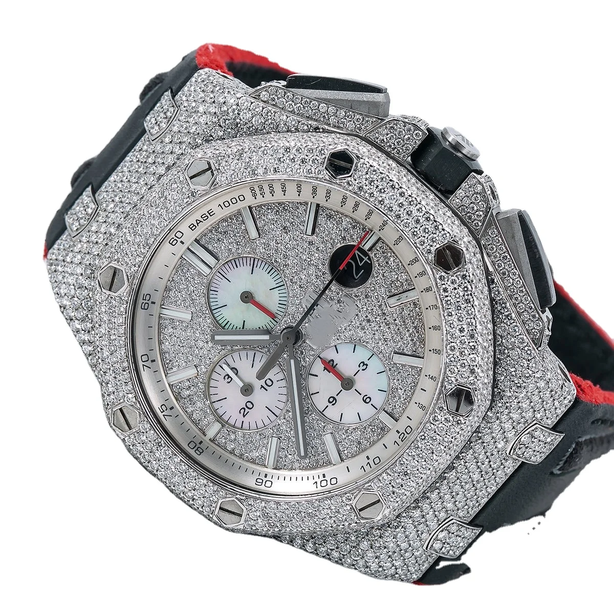 Iced out Hip Hop Handmade  Diamond Moissanite Watch Pass Diamond Tester vvs Moissanite Mechanical Watch