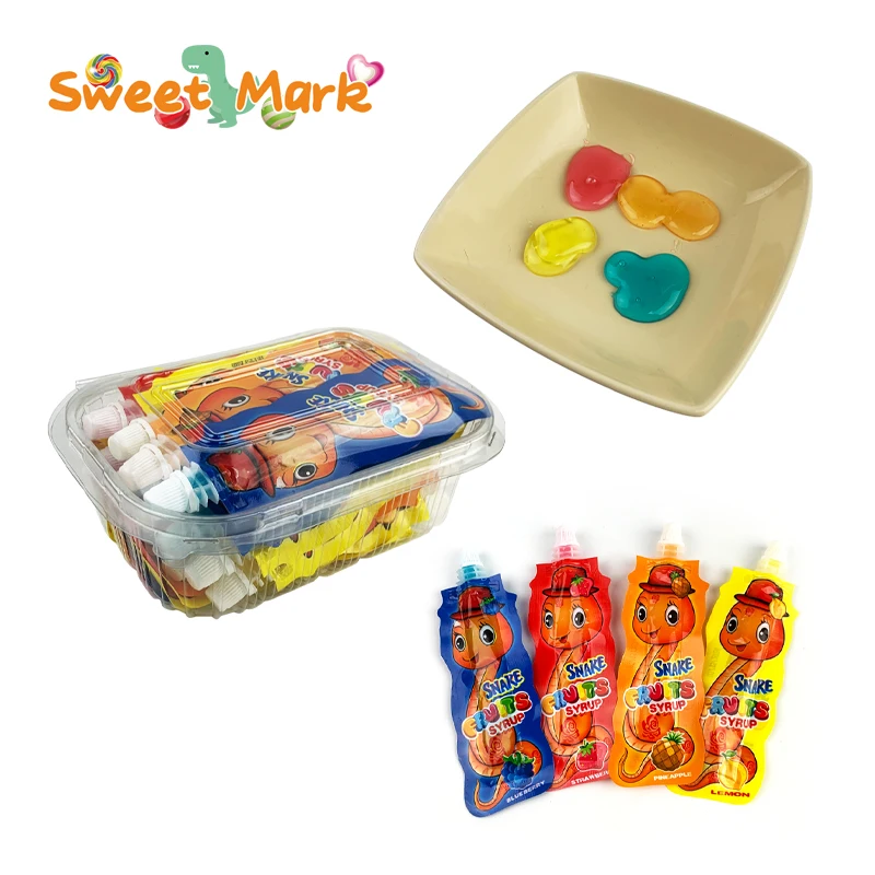 Assorted fruit flavored Snake syrup candy jam candy