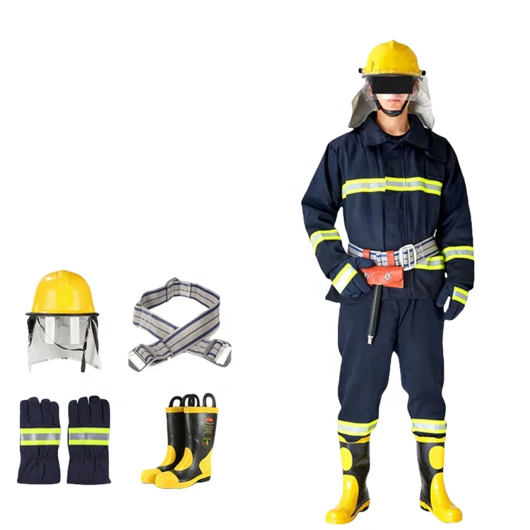 High Quality 02 97 Fire Fighting Suit Waterproof Fireproof Firemen Suit Flame Retardants Overall Fire Resistant Overall