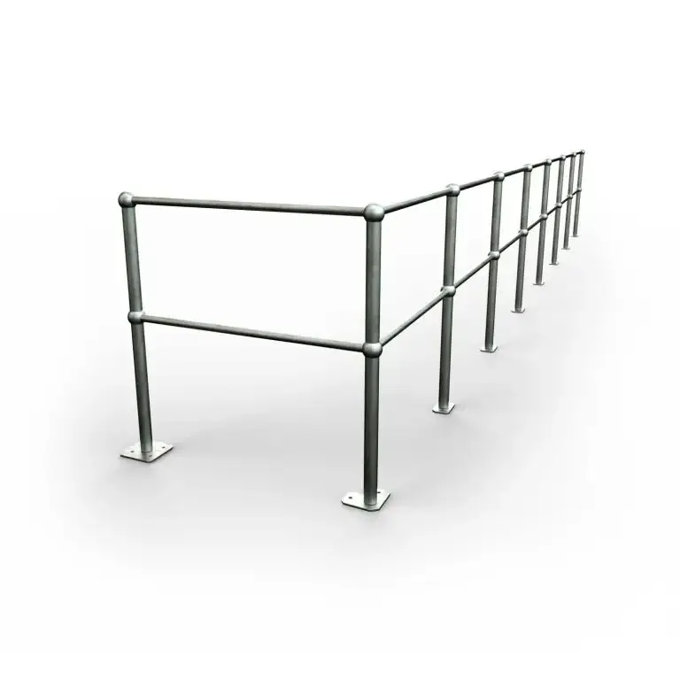 Factory Supply Galvanized Pipe Handrails Steel Ball Joint Stanchion Pipe Railing Industrial Galvanized Railing for Outdoor