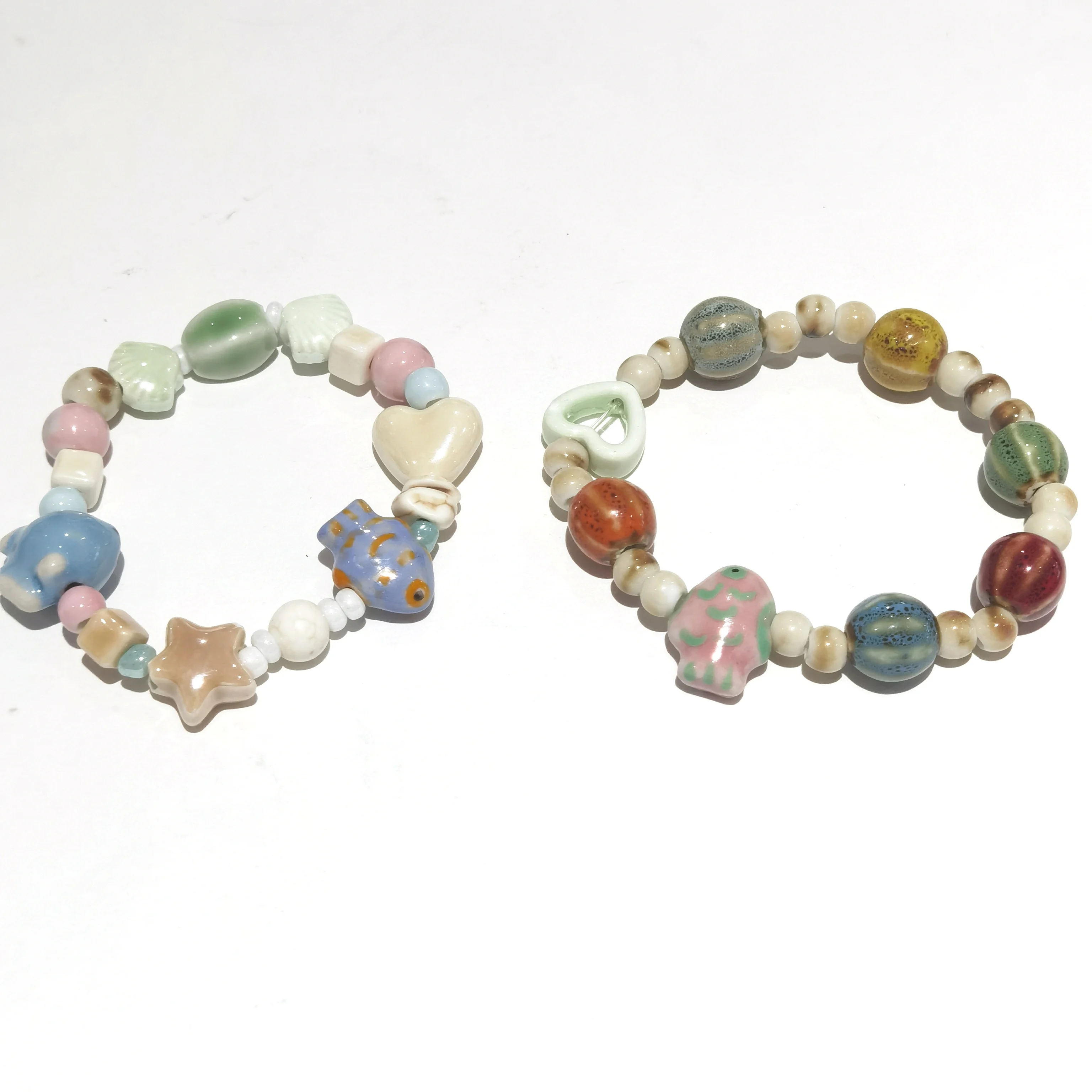 Wholesale Retro Art Sea Animal Fairy Fashion Bracelet Jewelry Multi-Color Multi-Shape Cute Handmade Creative Ceramic Bracelet