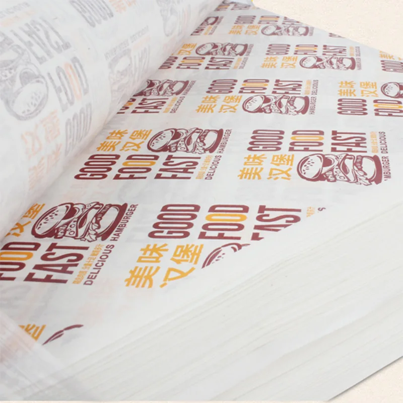 custom printed food grade biodegradable greaseproof 38-90g butter wrapping paper high quality wax paper in sheets