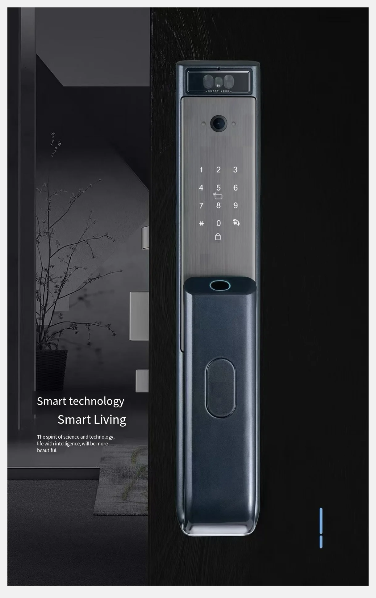 Smart 3D Face Recognition Door Lock Tuya APP Voice Intercom Fingerprint Lock Biometric Electronic Digital Smart Door Lock