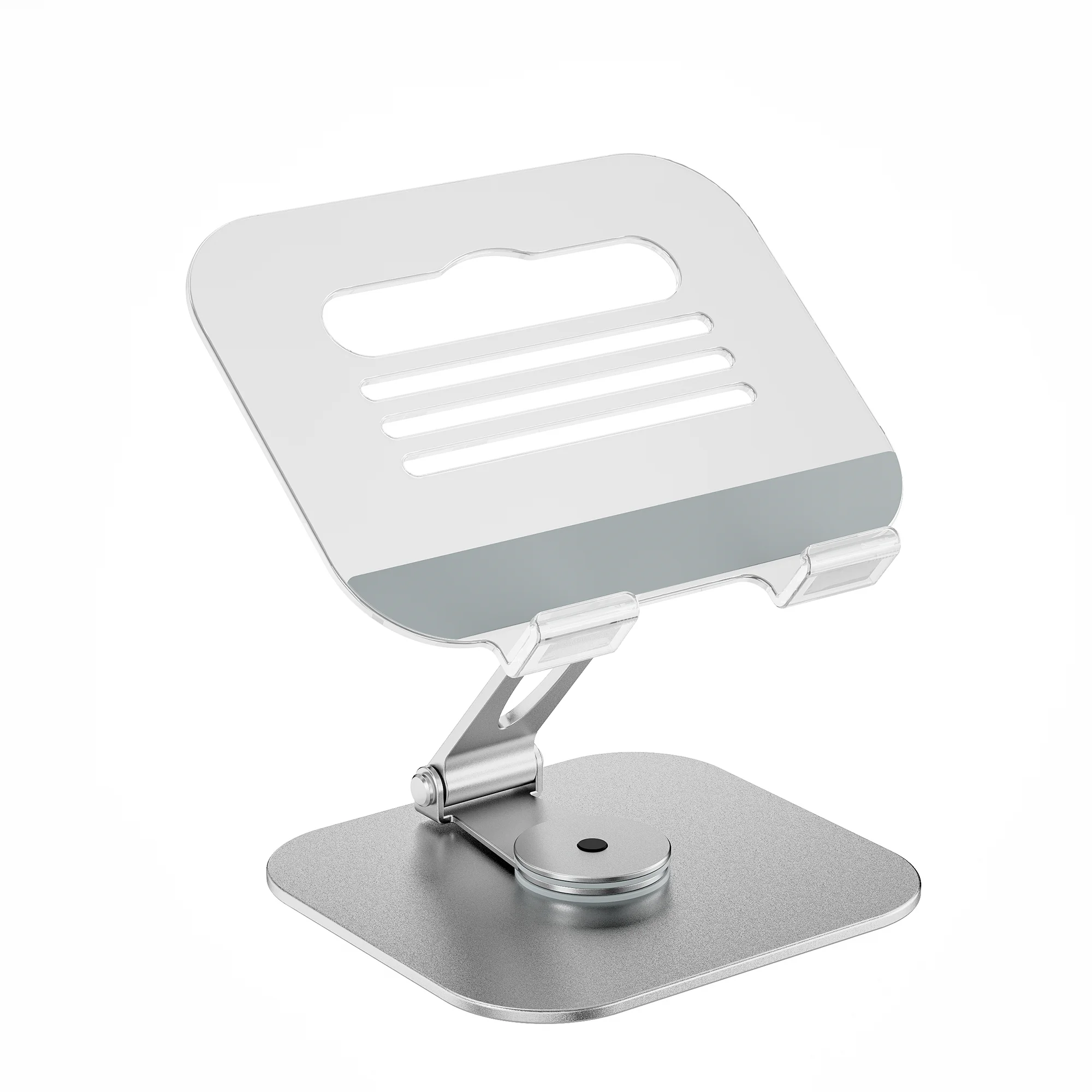 Clear Foldable Desktop Tablet Holder Portable folding Tablet Stand 360 degree rotation