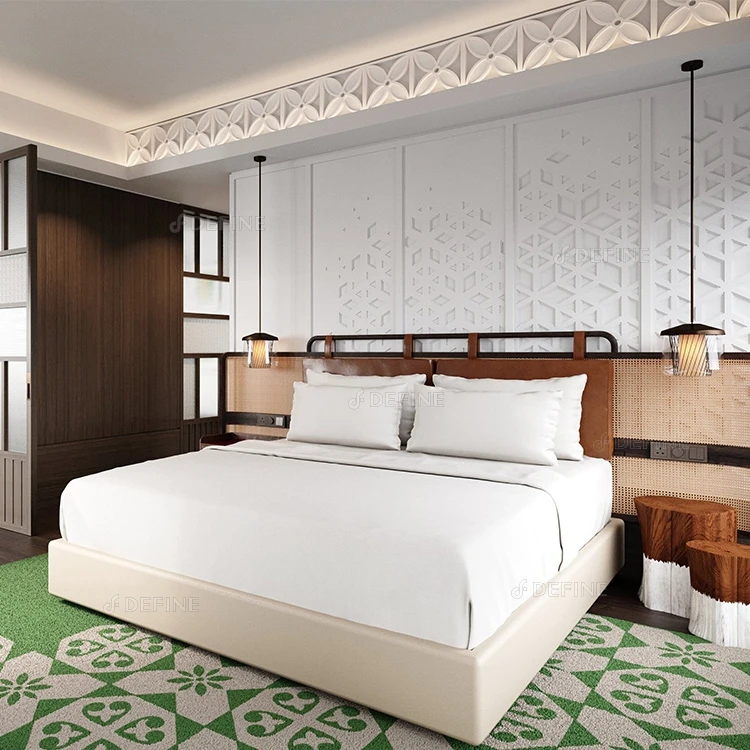 High Quality Hotel Furniture Supplies Commercial  Custom Modern Design Wooden Complete Hotel Room Furniture Set