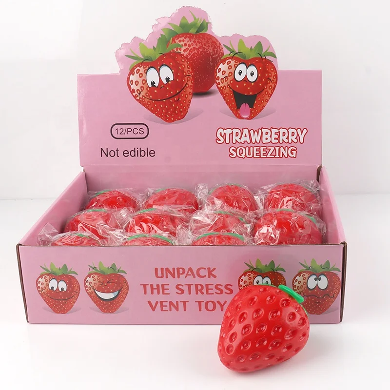 Hot Sale Squishies Strawberry Kawaii Soft Squishy Fruit Slow Rising Stress Relief Squeeze Toys