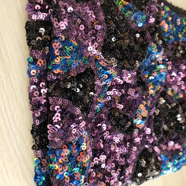 
Textile Cloth Material Reversible Sequin Embroidery Fabrics Sequin Mesh Lace Fabric 