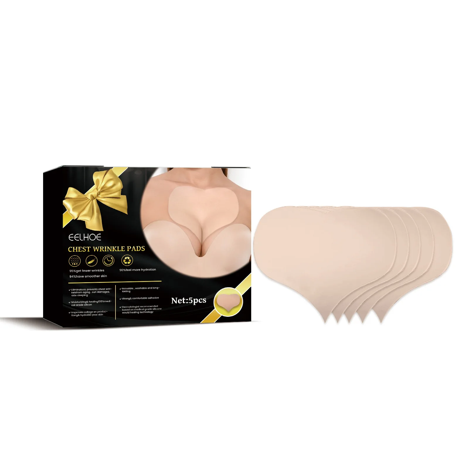 Reusable Anti Wrinkle Chest Pad Smoothing  Adhesive Silicone Patch Wrinkles Removal Breast Lifting Skin Care Tool
