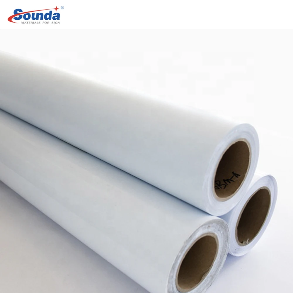 Sounda White Self Adhesive Vinyl Rolls,Printable Vinyl For Water Based Ink Inkjet Printable Self Adhesive Vinyl Roll
