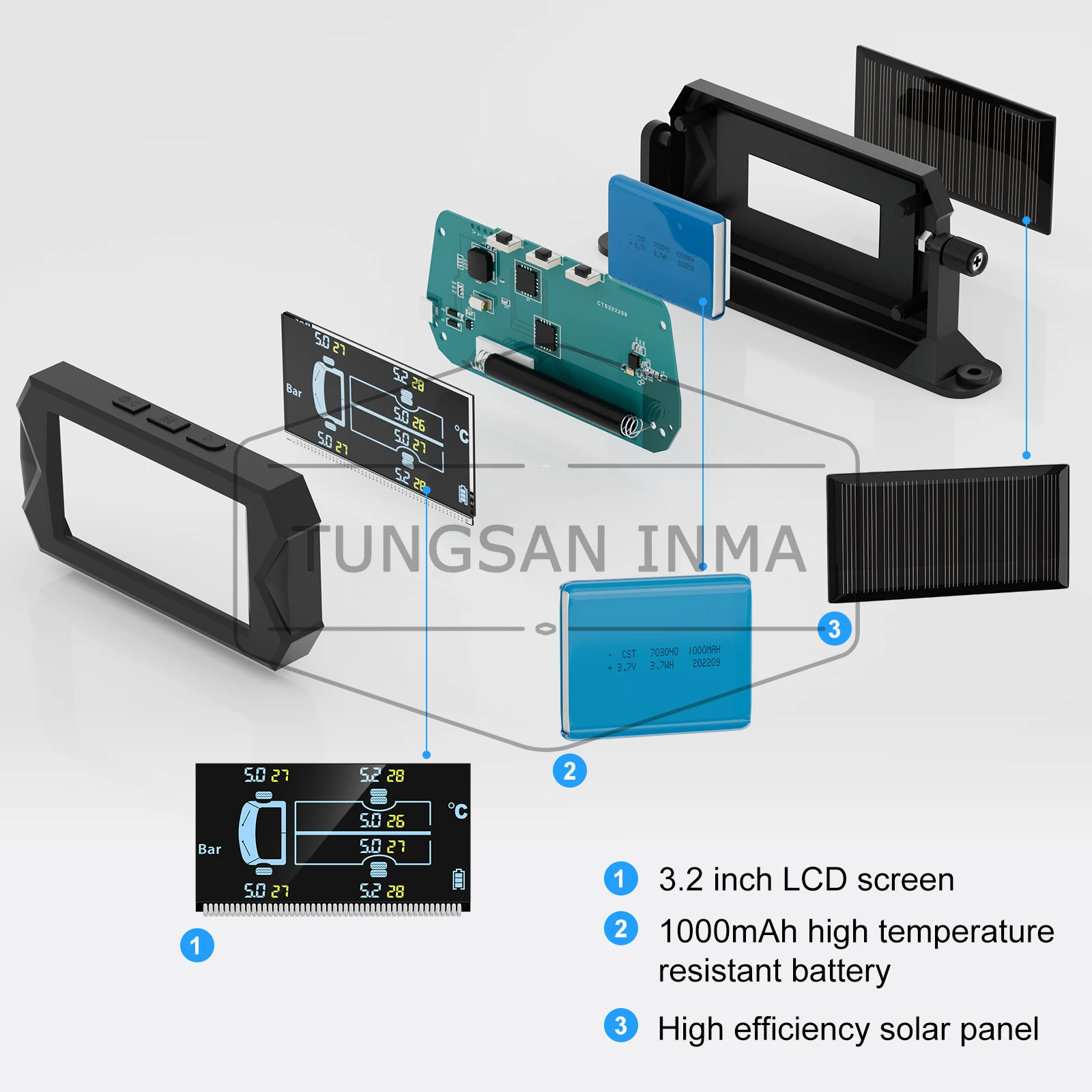0-8 bar 116 psi 0-15bar 217 psi 6 tyres truck TPMS tire pressure sensor 6 sensors truck TPMS tire pressure monitoring system