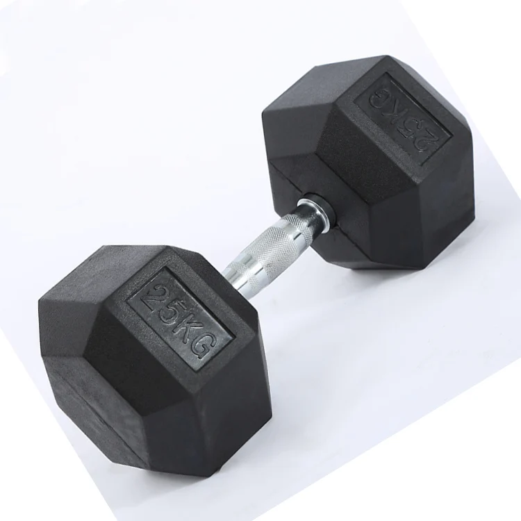 Gym  Black Rubber Hexagonal Dumbbells Weights In 1kg  50kg LBS Hex Dumbbell Set