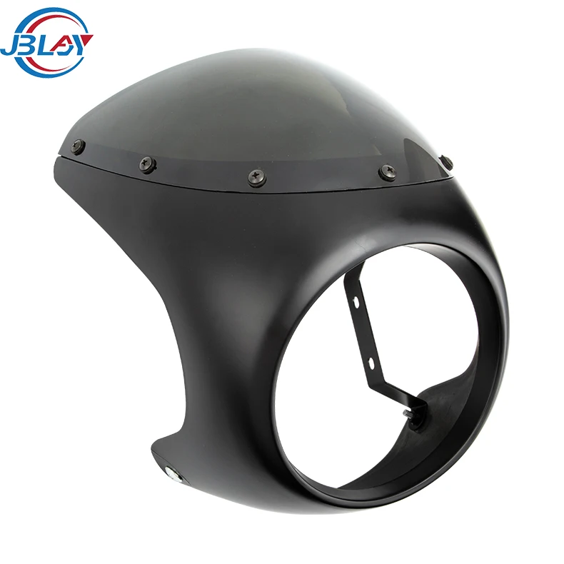 Fit For Harley Cafe Racer Body Screen Windshield 7' Round Retro Motorcycle front Headlight Fairing
