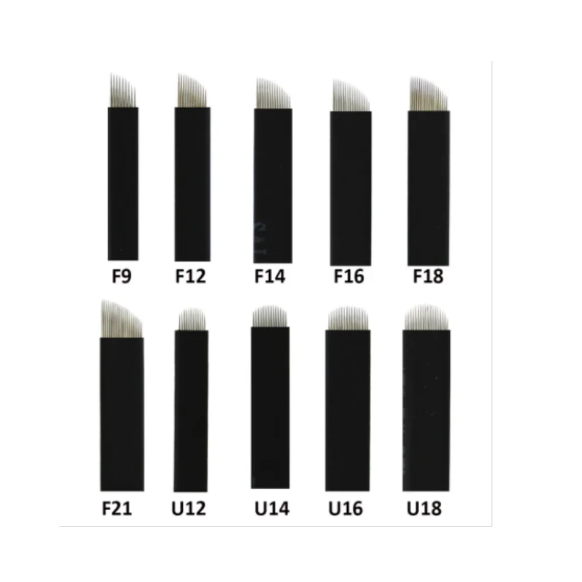 Иглы для перманентного макияжа черные Flex7 9 11 12 14 16 18 21U иглы татуажа бровей микроблейдинг татуировки 0 мм
