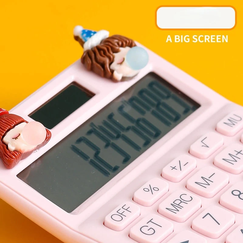 Voice calculator 12-bit large screen fashion ins wind cartoon cute solar accounting office for student