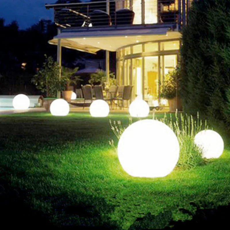 Solar Powered Globe Garden Round Ball Waterproof Yard Lights for Park Patio Walkway Landscape In-Ground Spike Pathway Lawn