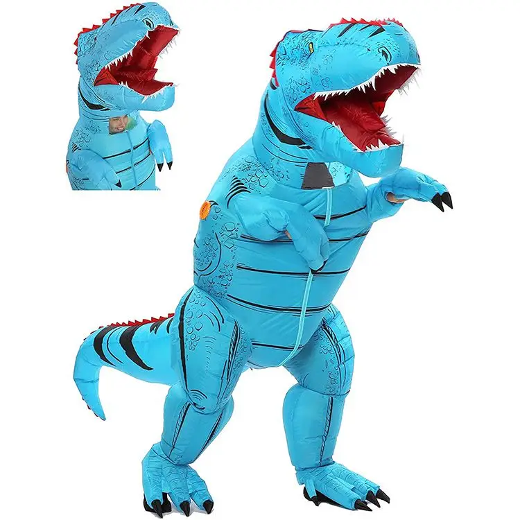 Funny Clothing T Rex Suit Inflation Dinosaur Dress Halloween Inflatable Costume