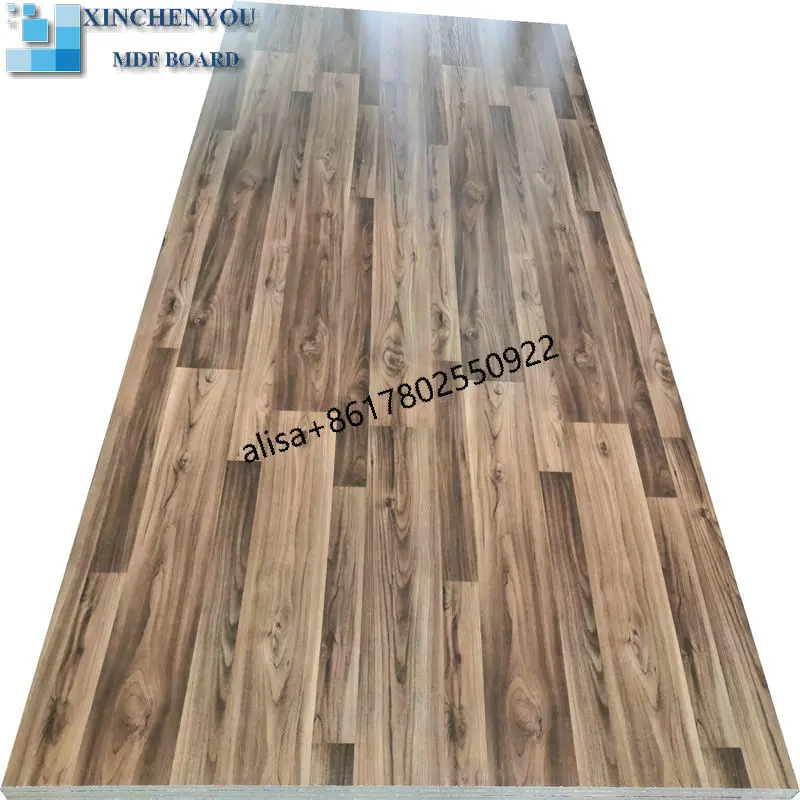 2mm~ 18mm finger joint floor wood grain  Melamine MDF Board For Furniture/ mdf melamine board
