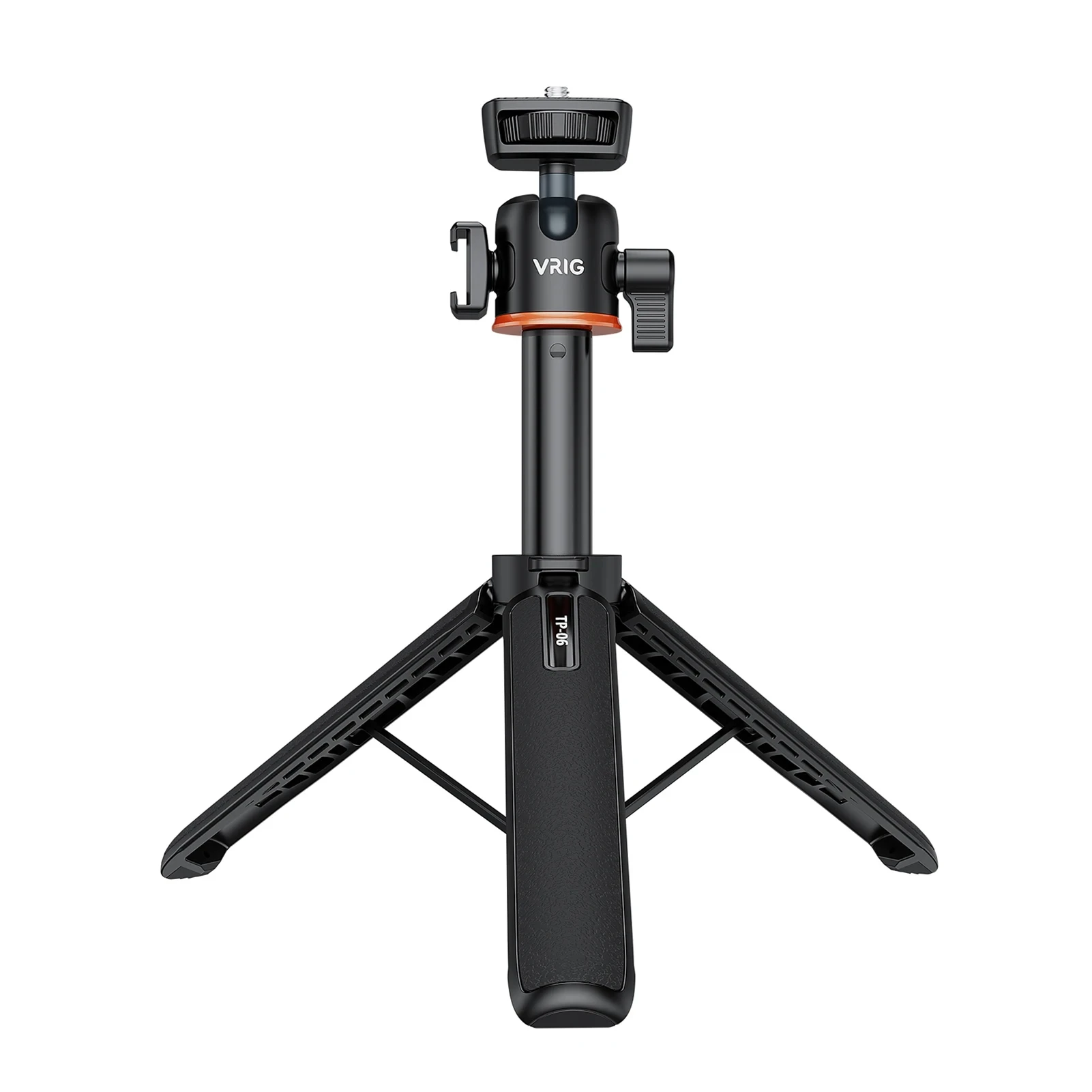 VRIG TP-06 Portable Screw Cold Shoe Mount Selfie Stick Tripod Stand with 1/4 Inch for Vlog Live Streaming Selfie Video Recording