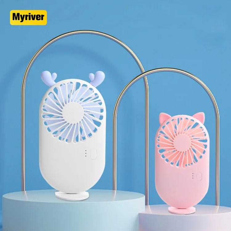 Myriver Cartoon Mini Usb Fan Pocket Charging Treasure Handheld Silent Portable Small Appliances Dormitory Ultra-Thin Air Cooler