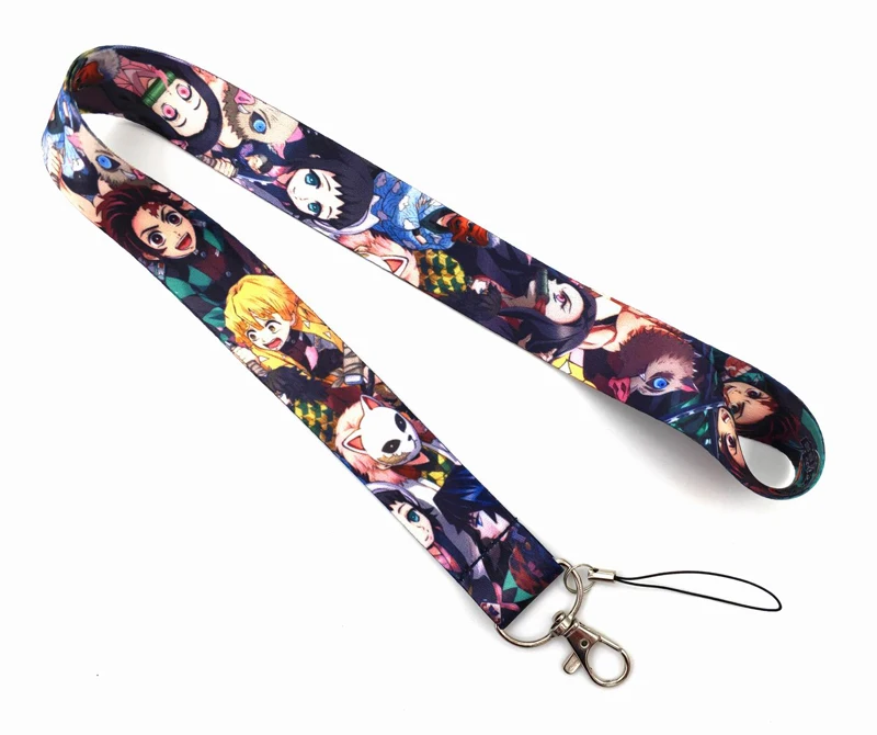 Demon Slayer Anime Comics Neck Lanyard Keychain Polyester Strap Lanyards for Cellphone Camera ID Card Holder