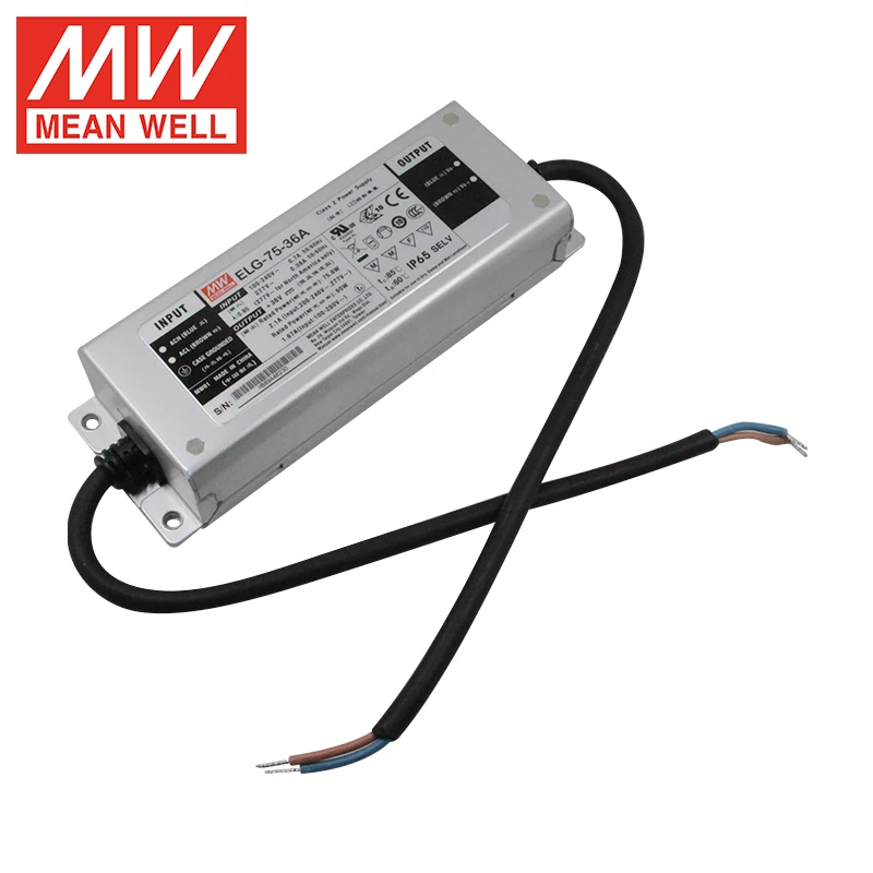 Mean Well ELG-75-36A 75W 2.1A 36V Meanwell LED Power Supply IP65 Metal Housing LED Driver For Led Lighting