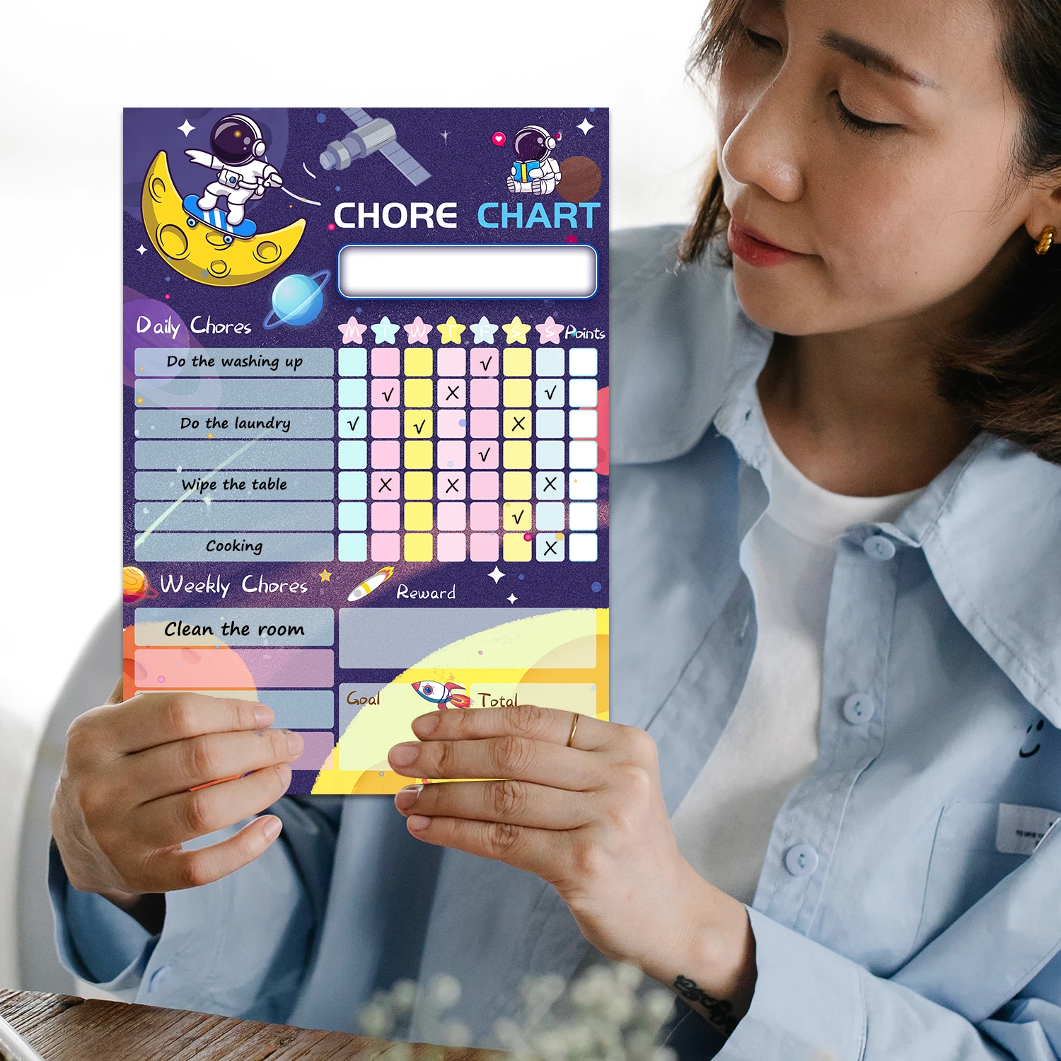 Пользовательский магнитный календарь сухого стирания и набор диаграмм для холодильных досок в комплекте с маркерами ластиком