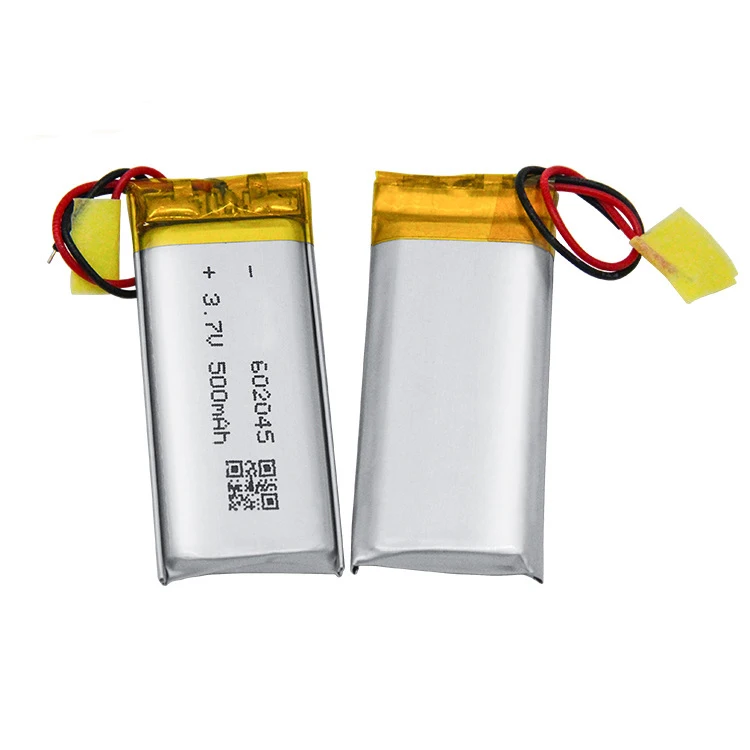 Customized 3.7V 500mAh Li-ion Battery Rechargeable Lipo Battery 602045 for power bank/ gps ect
