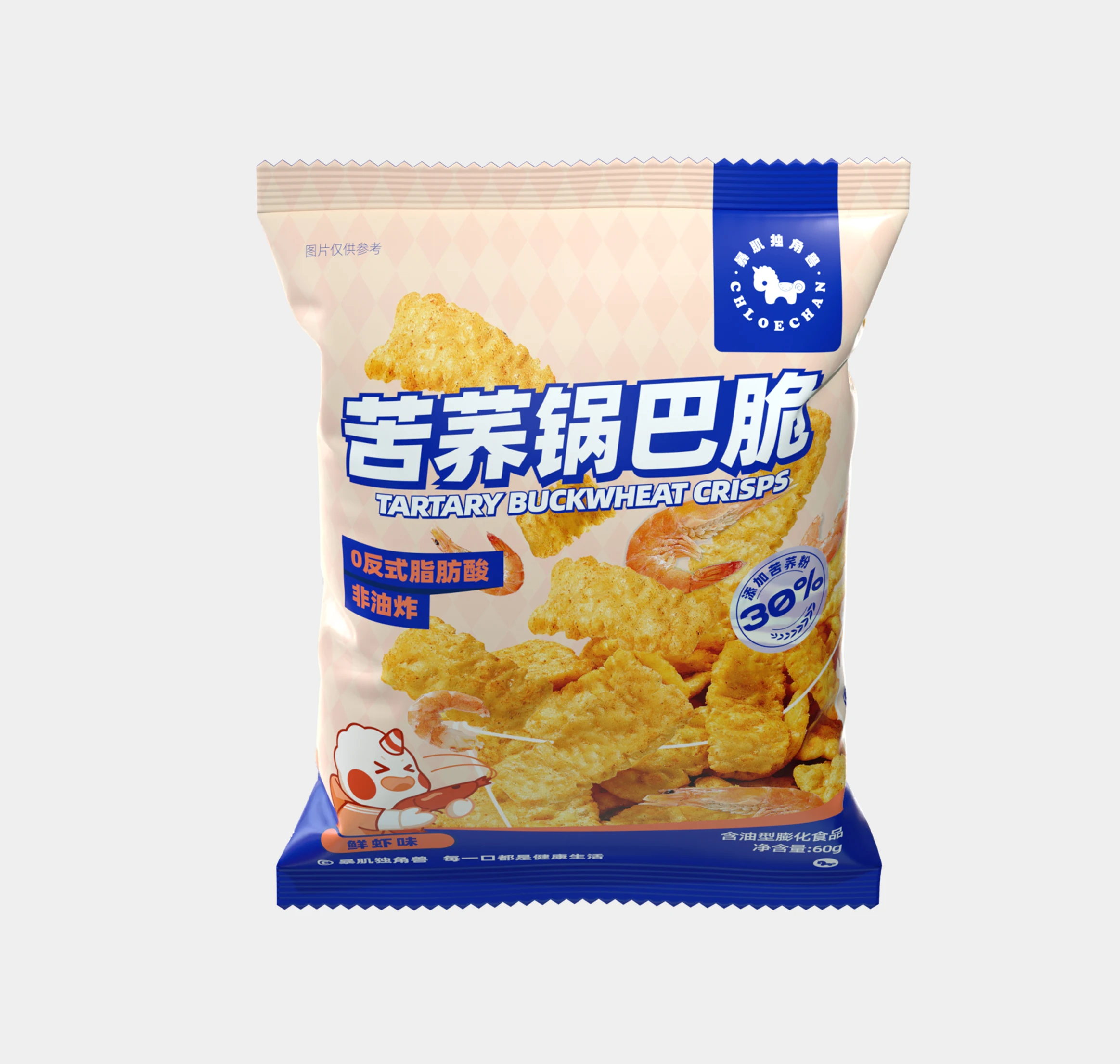 Rice Crust Snack Fresh Shrimp Chips For Young People Crisp Shrimp Flavor Rice Crust Bag Packing Non Fried Shrimp Chips