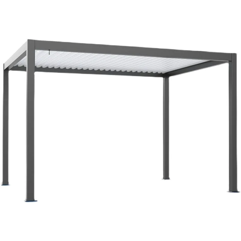 Outdoor All Season Electric Shutter Aluminium Pergola Canopy Garden Pavilion Aluminium Gazebo Outdoor Louvre  Motorized Pergola