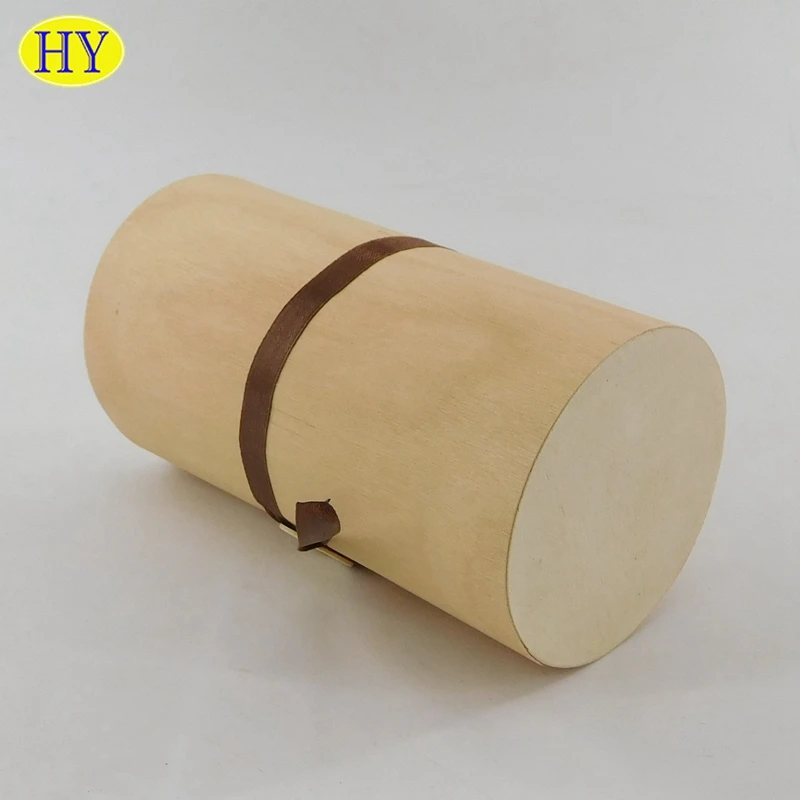 Round Tube Birch Veneer Soft Bark solid wood storage case Cylindrical gift crafts pack Wooden Packaging Box