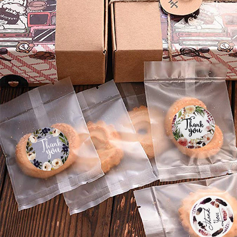 1 Inch Thank You Art Paper Sticker Paste Envelope Card Gift Box Multicolor Decorative Round Stickers for Baking Packaging