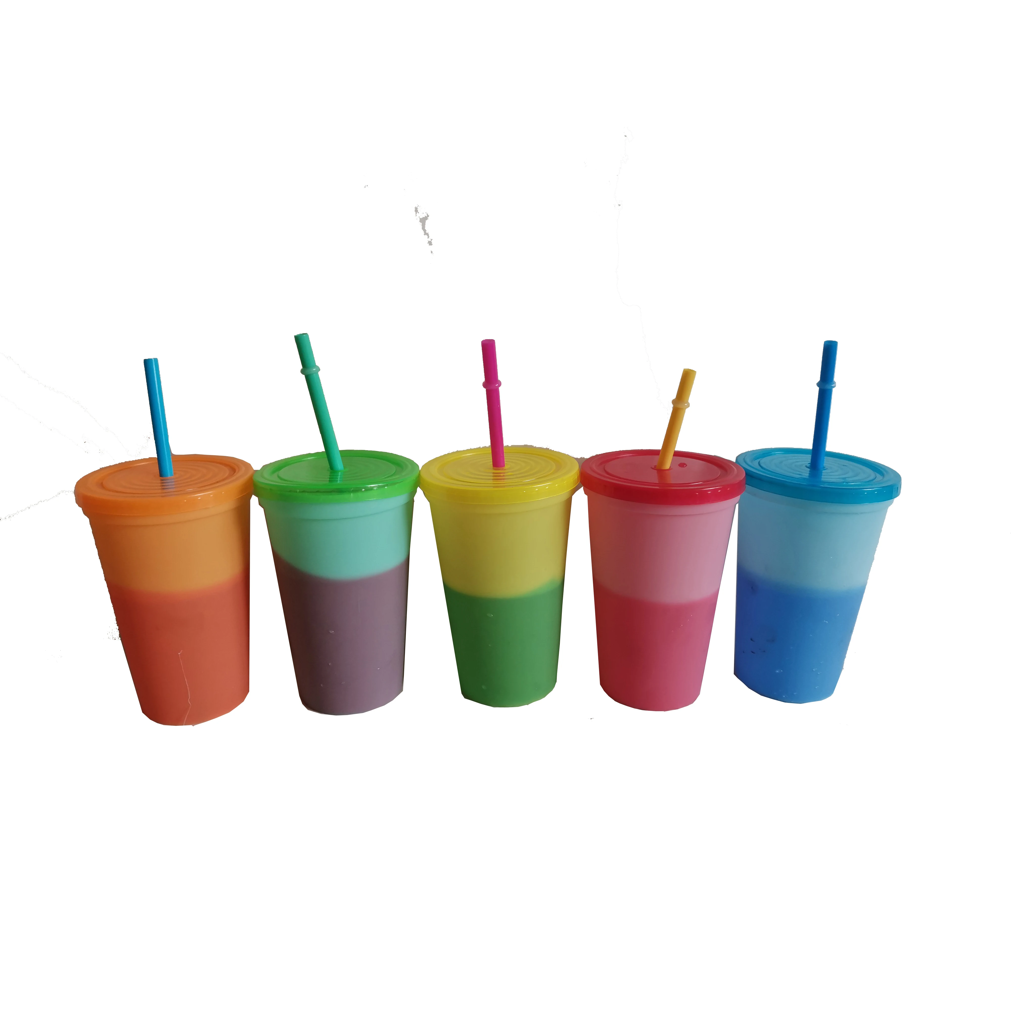 
Color changing Stadium cups Reusable plastic cups Set of 5 temperature color change cup 