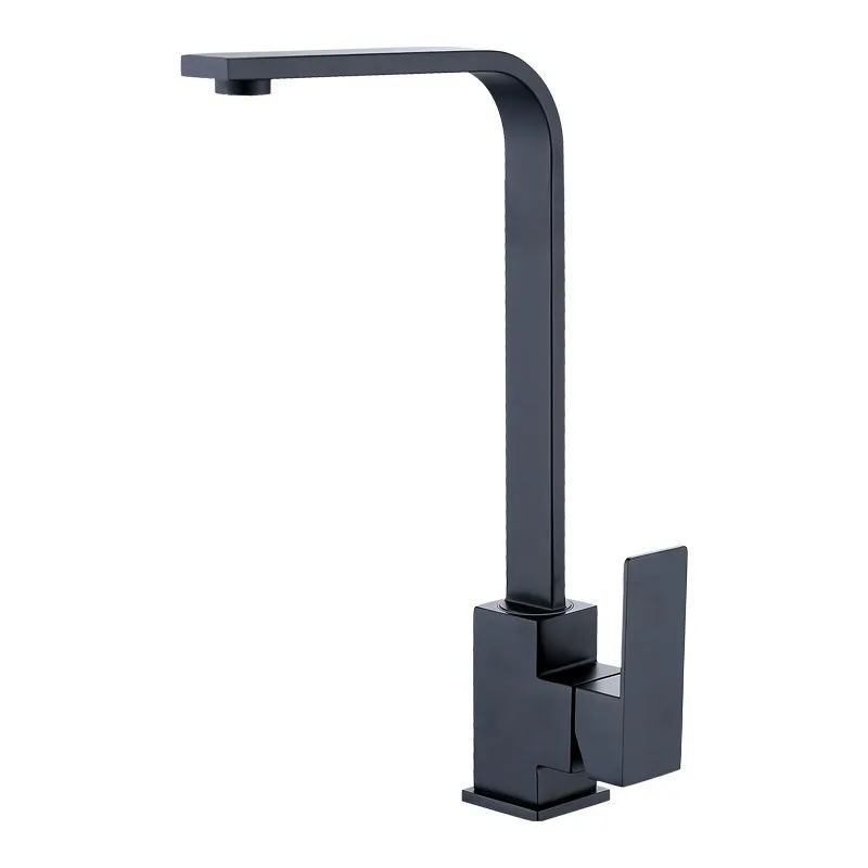 Factory Direct Kitchen Mixer Sink Tap Black Square Kitchen Faucet
