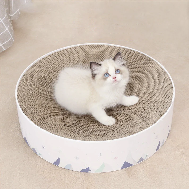 Round Corrugated Paper Cat Scratching Board High Quality Large Size Toy Multi-functional Bed