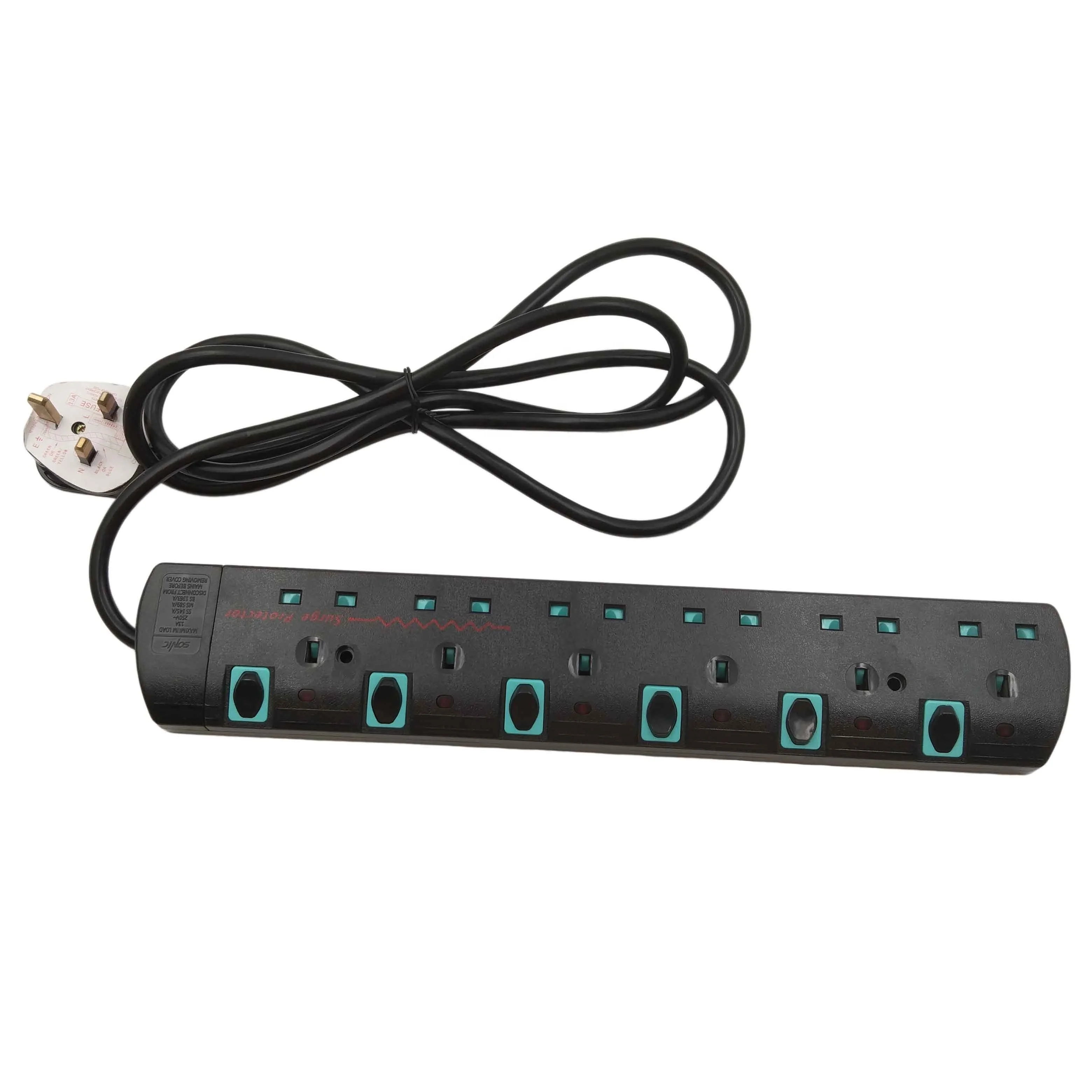 UK BS1363 Plug 4&6 ways Power Socket with Surge Protector