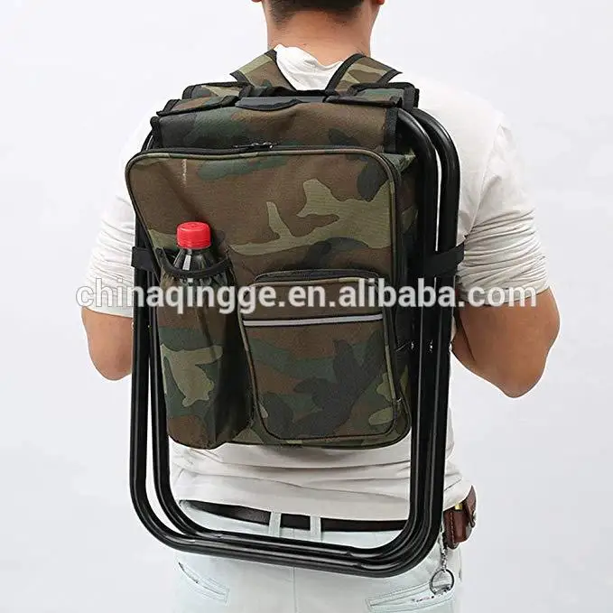 
Folding Camping Cooler Bag Fishing Backpack Chair 