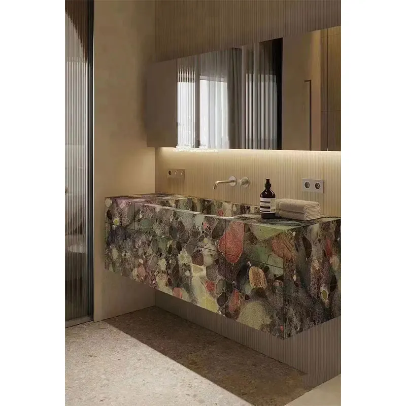 HZX Floor wall decoration marble stone polished quartzite granite slab big marble blue slab calcite stone