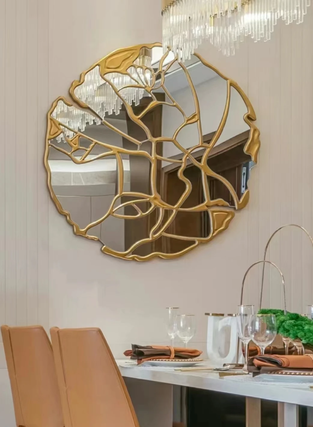 100CM Light luxury wall hanging decorative Titanium plate wall pendant irregular creative background wall hanging decoration