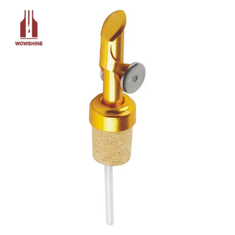 Factory online wholesale Shiny golden cork wine pourer oil pourer hot selling item food grade
