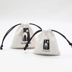 Wholesale Brown Beige Cotton Linen Drawstring Gift Packaging Bag Large Cotton Muslin Dust Cloth Pouch