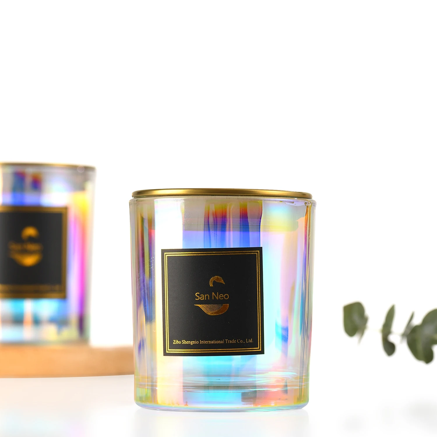 Bulk Wholesale 6Oz 10Oz 14Oz 16Oz Container Frosted Holographic Glass Rose Gold Electroplated Candle Jars