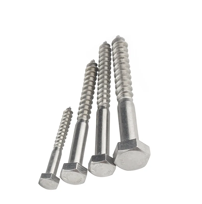 Fastener Manufacturer Stainless Steel Hexagon Head Wood Screws DIN571 A4-80 for Timber construction